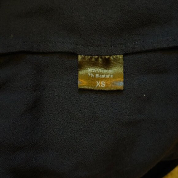 Jenni Kayne Womens V Neck Tie Front Blouse Size XS Navy Capsule Wardrobe Minimal - Picture 7 of 8